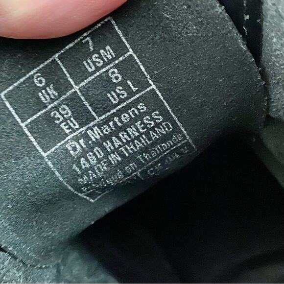 Dr. Martens 1460 Harness 8 Eye Black Leather Boots Men’s 7 Women’s Sz 8 25163001 - Picture 6 of 16